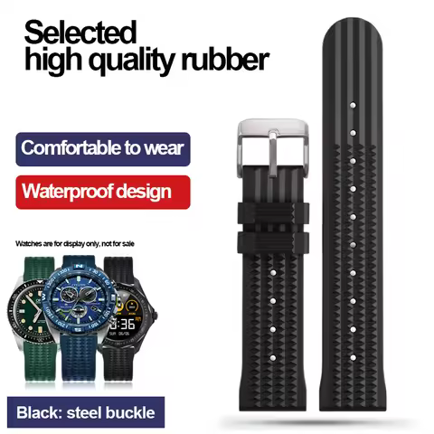 For Seiko IWC Watch Silicone Watchbands Sharkey MM300 SBDX001 6105 Waterproof Bracelet Soft Rubber W