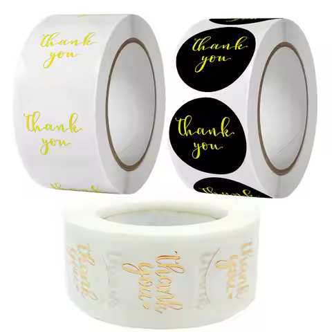 50/100/300/500 2.5cm Round Thank You Stickers Gift PackScrapbook Stationery Label Sealing Holiday St