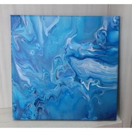 canvas painting - blue ocean (20x20cm)