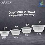 4"/5"/6"/7 Disposable PP Plastic Bowl /Mangkuk Plastik Sederhana Pakai Buang