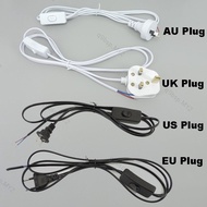UK AU EU US AC desk lamp Power supply extend connector Adapter cable repair Cord electric Switch Plu
