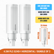 [1 Year Warranty] Philips LED Horizontal PLC PL-C G24D  Light Bulb Warm White Cool Daylight