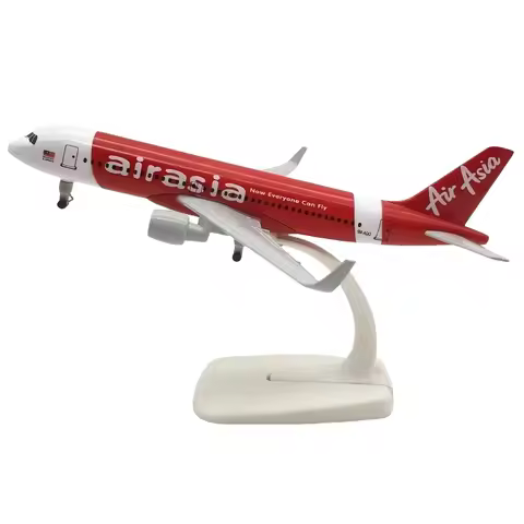 20cm A320 Red Air Asia Airlines Model 320 Airlines Metal Aircraft Replica Alloy Material 1:400 Aviat
