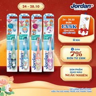 Combo 4 Bàn chải đánh răng cho trẻ em Jordan Step 2 (3 - 5 tuổi) Lông mềm