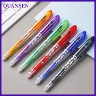 QUANSEN 1 Set Blue black red green orange purple Ink Writing Gel Pens 6 Colors Neutral Erasable Pen 