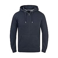 Solid BertiZip Men's Sweat Jacket Hooded Jacket Zip Hoodie with Hood and Optional Teddy Lining Made of High-Quality Cotton Material Mottled