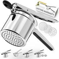 SPEENSUN Heavy Duty Potato Ricer, 3 Interchangeable Discs, Stainless Steel | Detachable Masher Press
