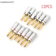 LAD  12Pcs Golden Nakamichi Speaker Banana Plug Connector Adapter Connectors n