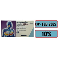 Sandoz Effervescent Tablet 600mg 10s – Fast Relief for Phlegm, Cough & Chest Congestion Fluimucil