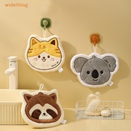 widefiling Kawaii Cartoon Hand Towel Double-layer Coral Velvet Drying Wiping Towels Hanging Style Ab