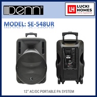 DENN 12" AC/DC PORTABLE PA SYSTEM SE-548UR With Bluetooth/Usd/Voice Recording/Digital FM Receiver