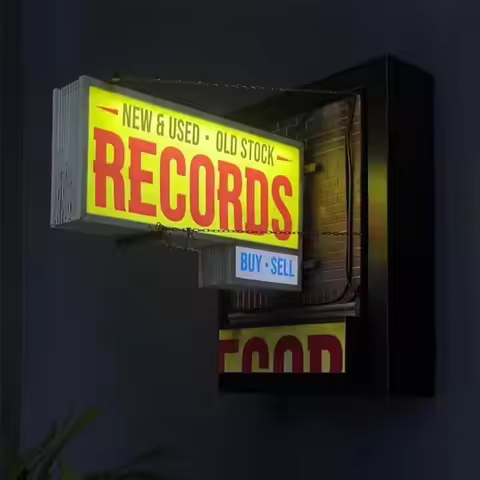 Record Store Retro Style Wall Light Vintage Wall Lamp Ornaments Record Collector Gift Lighting For B