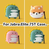 【Case Home】 For Jabra Elite 75T Case  Trendy Cartoon for Jabra Elite 75T Casing Soft Earphone Case C