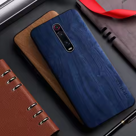 Case for Xiaomi Mi 9T Pro Mi9T Mi9 funda bamboo wood pattern Leather back cover coque for xiaomi mi 
