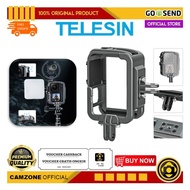 TELESIN Case GoPro Hero 9/10/11/12 Aluminum Alloy Protective Housing - GP-FMS-G11-TZ - Gray Silver