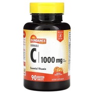 維他命C 1000mg+玫瑰果 90片咀嚼片 (非基因改造) 亦適合素食者_美國製造