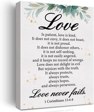 Bible Verse Wall Art Decor Christian Love Quote Poster Framed Painting Print 1 Corinthians 13:4-8 Sc
