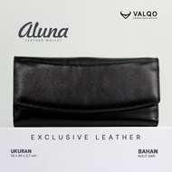 VALQO ALUNA Eco Dompet Kulit Sapi kartu Dompet Wanita Panjang Perempuan