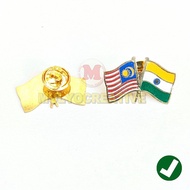Cross Flag Pin India Malaysia Cross Flag Malaysia And India