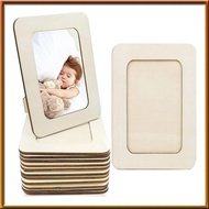 [chasoedivine.] 12 Pieces DIY Wood Picture Frames Unfinished Solid Wood Photo Picture Frames Standin