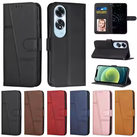 Strap Leather Phone Case Wallet Book For Oppo Reno 13 12 11 10 13F 12F 11F A5 A3 Pro A5x A60 A79 A98
