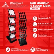 4-Tier Folding Iron Brochure Rack - 4-Tier Magazine Rack - Portable Exhibition Brochure Rack / Stand
