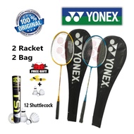 【Ready stock】◇❃2 pcs Badminton Racket Yonex Original Racket Felet Li Ning Apacs Raket Badminton racquet free Grip Shuttl
