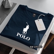 Distro Polo Text White T-Shirt Premium Quality Combed 30s Cotton T-shirt Short Sleeve T-Shrit Koas 