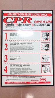 TC Safety Chart ( CPR ) c/w Frame 16" * 23" LCPR F