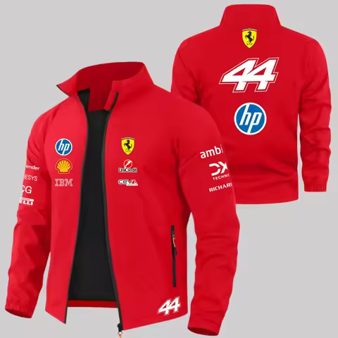 Scuderia Ferrari 2026 Charles Leclerc Hamilton Schumacher Jacket, Outdoor MOTO Windproof Jacket, Men