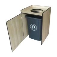 Wooden Trash Can Commercial Garbage Cabinet Large Capacity Wastebasket for Restaurant Hotel Cafe Ind