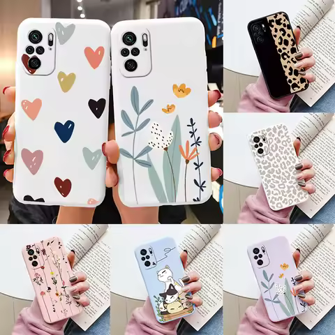Heart Flower Case For Poco M5S Phone Cover Cute Silicone Shockproof Soft Coque For Poco M5S PocoM5S 