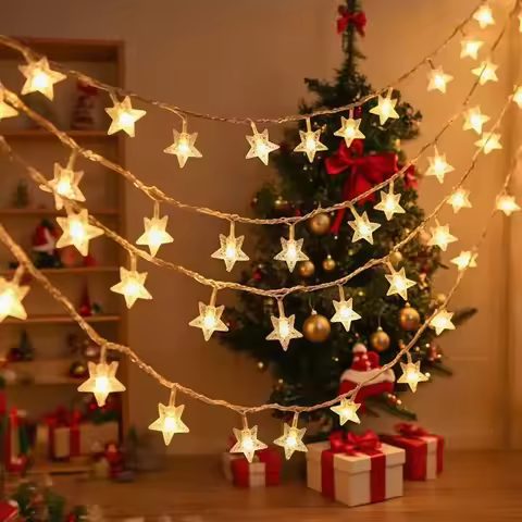 Battery/USB Star String Light Powered 1.5M/3M/6M/10M Christmas Halloween Garland Wedding Party Strin