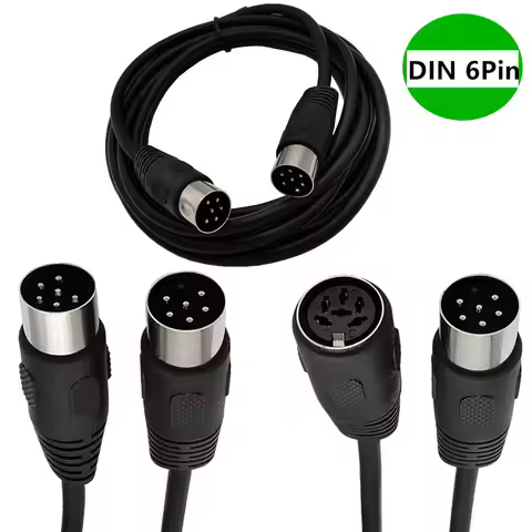 DIN 6 PIN Male Plug Extension Cable 6pin DIN Male To Male Female AV Adapter Audio Socket For Digital