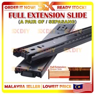 Cabinet Heavy Duty Ball Bearing Extension Drawer Slide 8"-24" ( 42mm ) (Sepasang/Pair) ( Black ) Dra