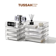 TUSSAH Desktop Storage Box Acrylic Storage Organizer Makeup Box A4 Stackable Document Tray