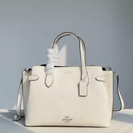 蔻馳Coach包包 新品CH195 Coach HANNA系列托特包 CARRYALL女生包包 白色皮質包包 女生斜背包 單肩包 側背包 精品包 時尚通勤女包 牛皮背包女 大容量托特包