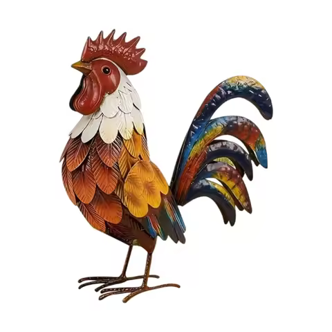 Chicken Rooster Yard Garden Stake Realistic Rooster Garden Poultry Statue Rooster