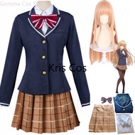 § Anime The Angel Next Door Me Rotten Shiina Mahiru Cosplay Costume Wig School Uniform Skirt Woman