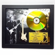 Shadowbox Frame Golden Disk Eric Clapton Exclusive Plus Miniature Guitar SIGNATURE