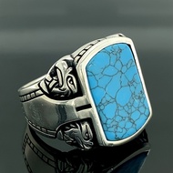 New Men's Retro Turquoise Ring Fashion Party Engagement Wedding Men's Ring Jewelry