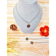 Women's Chain Necklace | Round Letter Initial Necklace Charm Enamel Epoxy Round (AZ) | Enamel Charm 