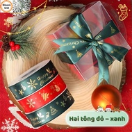 Christmas gift ribbon 2.5 cm x 25 yards, bouquet ribbon, bright colors, smooth to the touch.