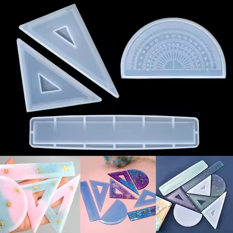 Expoxy Resin Silicone Mold Protractor Triangle Ruler Right Angle Ruler Resin Casting Molds For DIY C