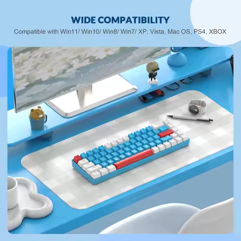 T8 RGB Gaming Keyboard 60% | Clicky Optical Blue Switches | Mini 60 Percent Wired Mechanical Keyboar