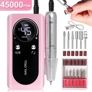 2024 Original 45000RPM Rechargeable Nail Drill Machine with LCD Low Noise Professional Nail Polish S