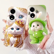 For Itel P55 5G Casing P661N P665L Cover Cute Crown Rabbit Cat Soft Candy Silicone Phone Case For It