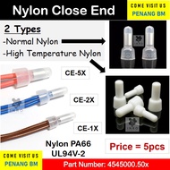[5pcs] Nylon Close End Wire Connector CE-1X CE-2X CE-5X CE-1 CE-2 CE-5 Terminal Butt Wire Crimp Term