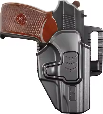 Fit Makarov PM,OWB Polymer Holster,Index Finger Release,360° Adjustable Tactical Belt Loop Fits 1.5"