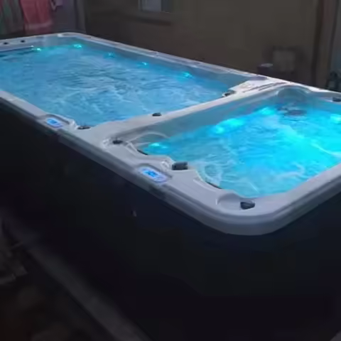 Customizable 8M 12 Person Large Commercial Swim Spa Dual Zone Endless Pool with Massage Jets for Vil
